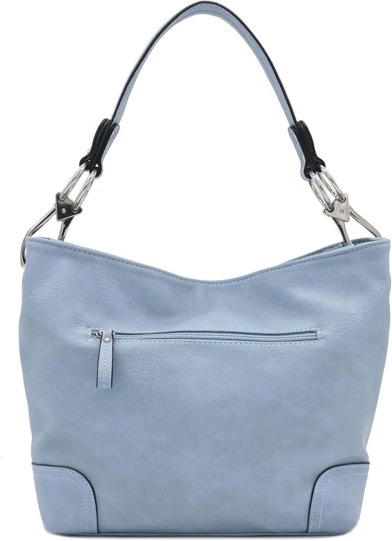 Alyssa Hobo Shoulder Bag with Big Snap Hook Hardware - Image 5